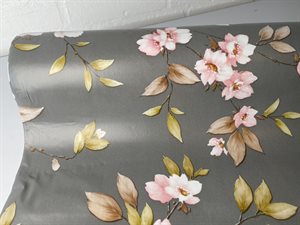 Voksdug - grå bund med fine blomster